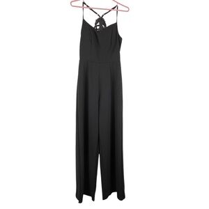 Altar’d State Jumpsuit Black Wide Leg Full Length High Waist Back Lace Detail S
